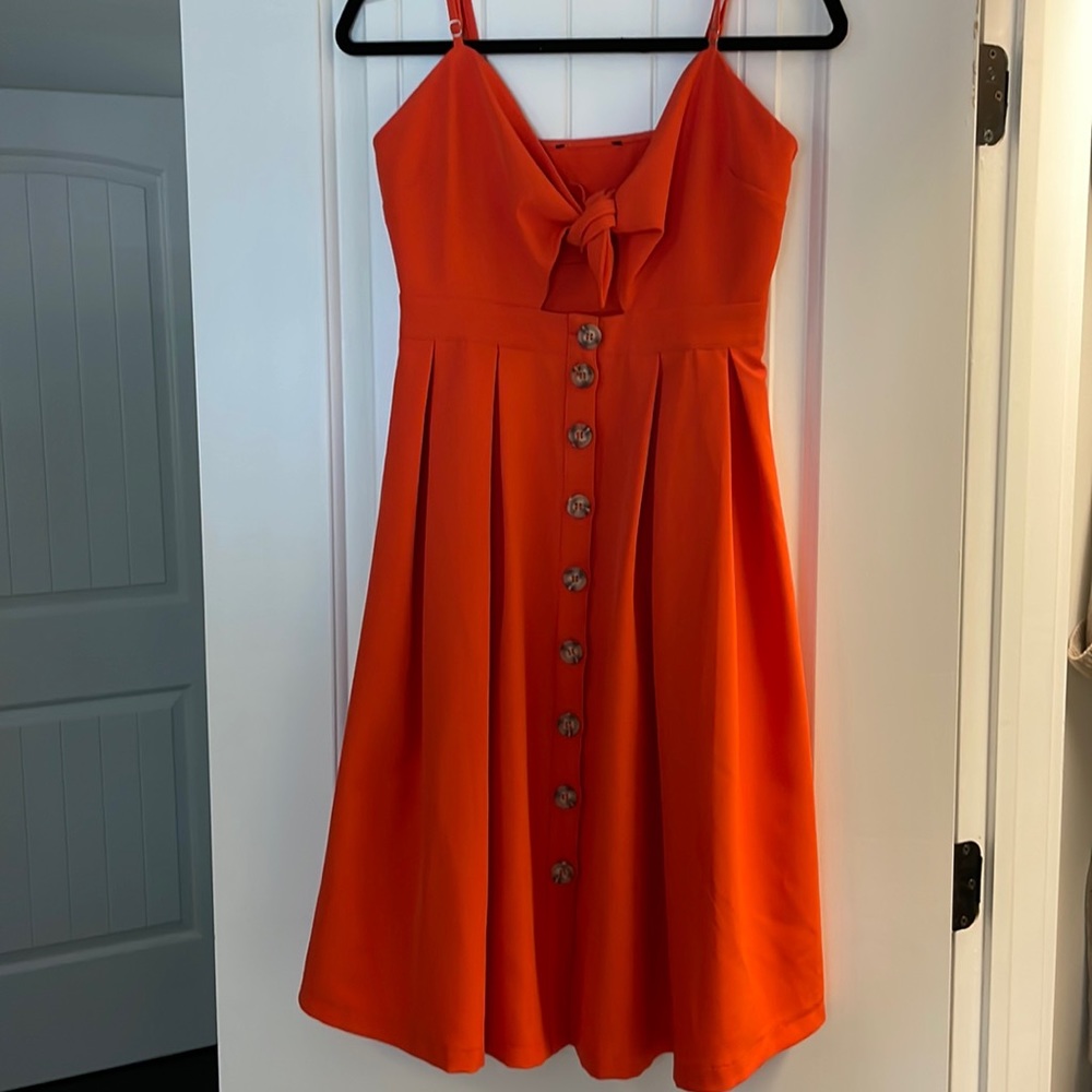 Tie front Orange dress